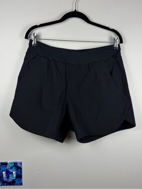 Women’s Lands End Black Swim Board Pull On Surf 5” Inseam Shorts Modest Size 10